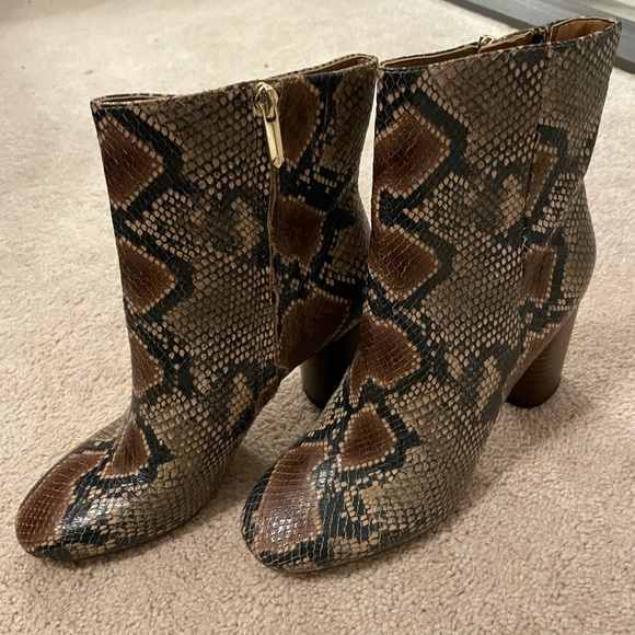 Sam Edelman snake skin Booties women’s size 8 1/2 light wear - Picture 4 of 5